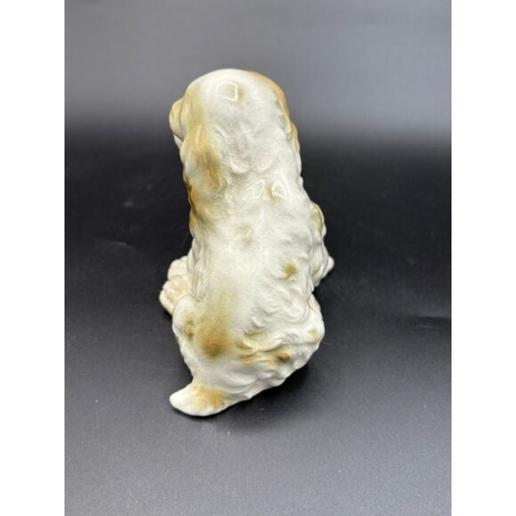 Vintage Ucagco Japan Sitting Cocker Spaniel Figurine 50s Porcelain White Beige - Picture 6 of 6